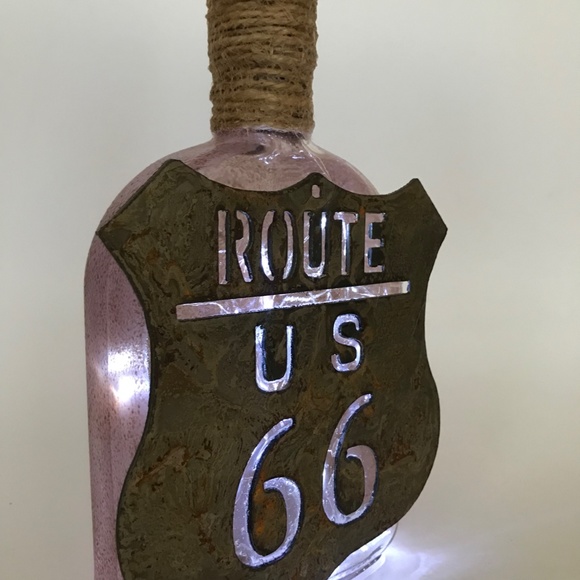 Man Cave ROUTE 66 Metal Sign Light - Picture 4 of 5